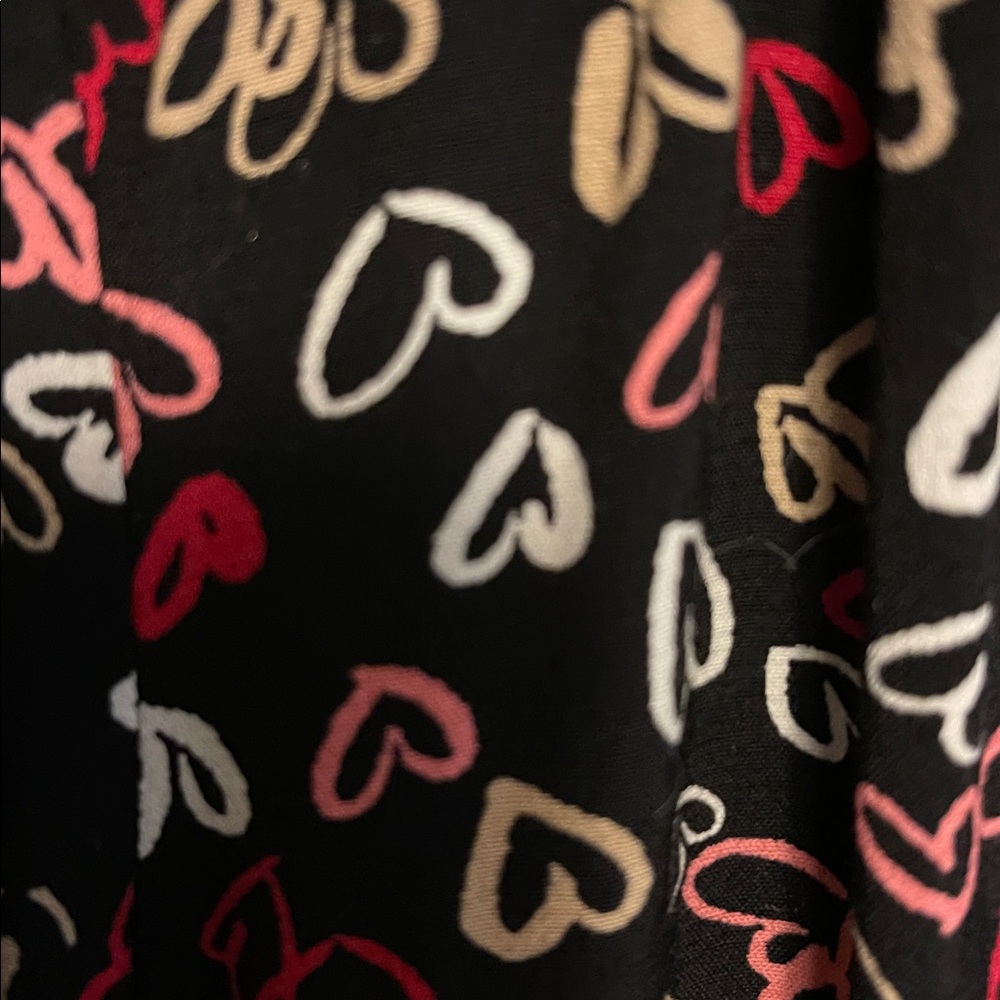 Flouncy Black Mini Dress with Red and White Valentine's Hearts. Loft Sz.M Party! - Picture 3 of 6